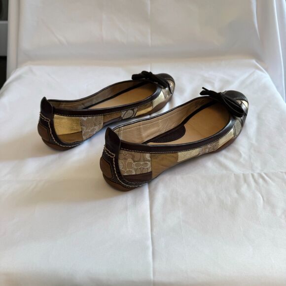 Coach Women's 'Jenilee' Mosaic Color Block Metallic Ballet Falts Size 8.5 - Picture 4 of 11